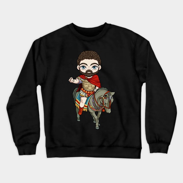 Meditations of a Philosopher-King: A Reverent Design Honoring the Stoic Wisdom of Emperor Marcus Aurelius Crewneck Sweatshirt by Holymayo Tee